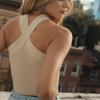 2024 Spring/Summer Women's Knitted Backless Cross Halter Strap Bralette Sweater Tank Top