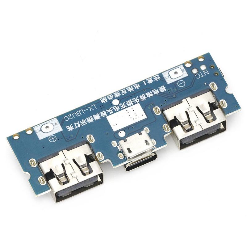 Lithium Battery Charger Board Led Dual Usb 5V 2.4A Micro/Type-C Usb Mobile Power Bank 18650 Charging Module Circuit Protection