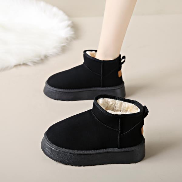 Lolita Stövlar Dam Låga Skor Australien Vinter Skor Stövlar-Dam Svart Ankel Snö Damer Höst Läder Shearling Päls