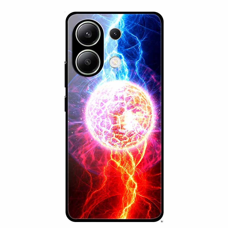 Glass Back Cover For Xiaomi Redmi Note 13 Case Note13 Pro Coque Hard Tempered Glass Case For Redmi Note 13 Pro Case Soft Bumper