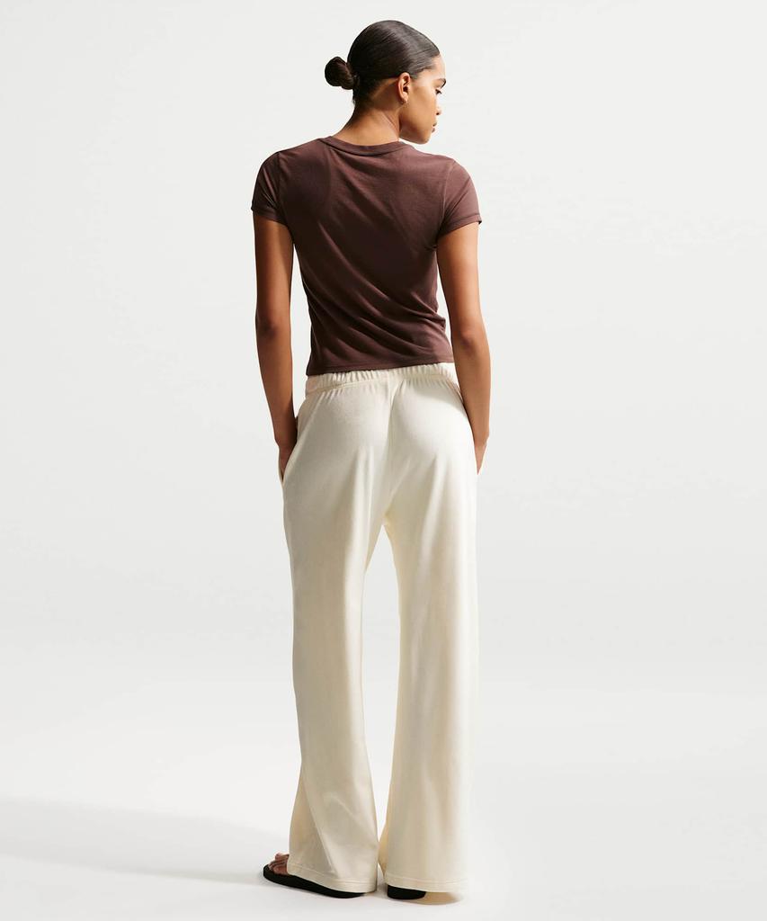 NIKE Sportswear High-Waisted Wide-Leg Velour Pants W - Coconut Milk / Iq0681-113