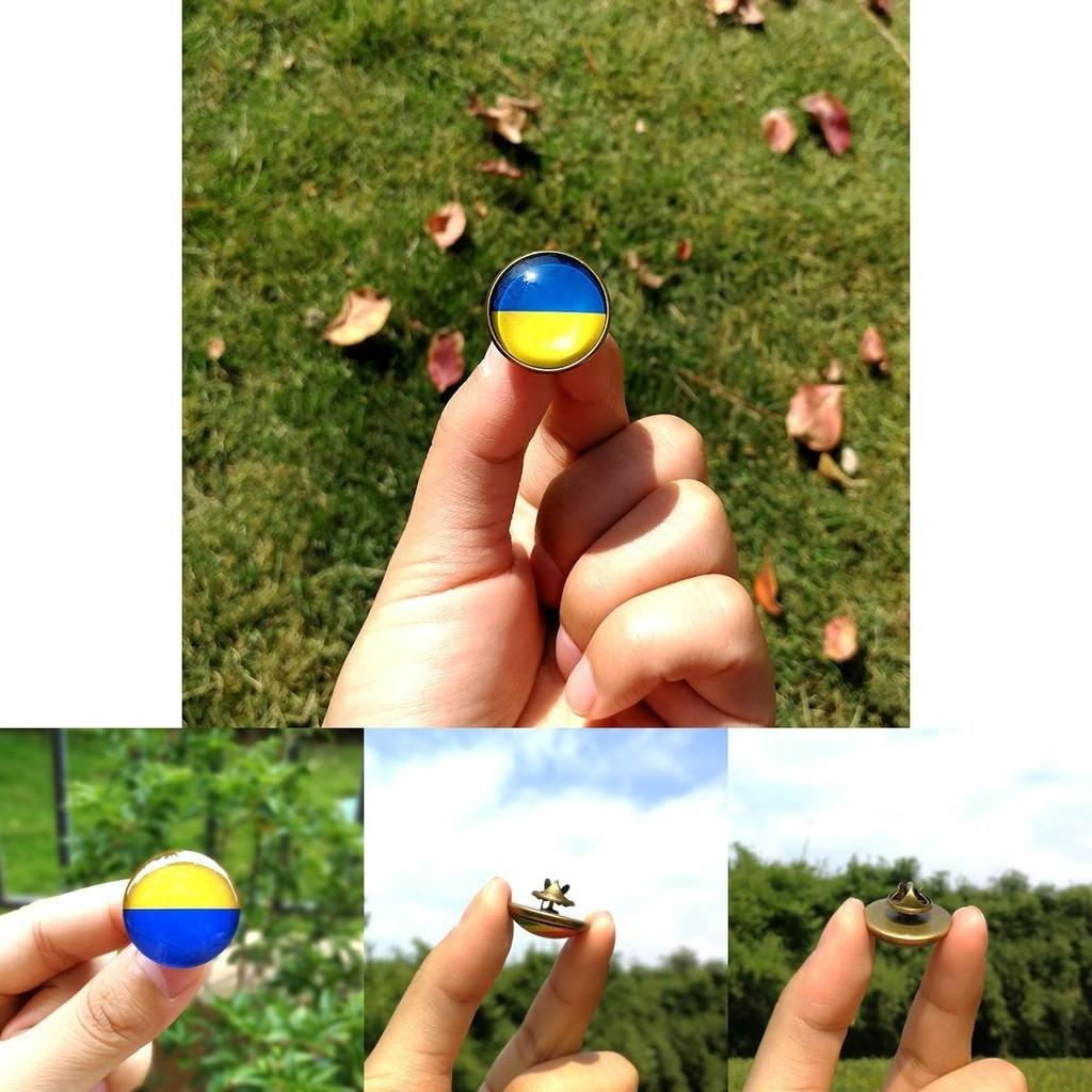 Beautiful Ukraine Flag Button Badge For Peace And War Support