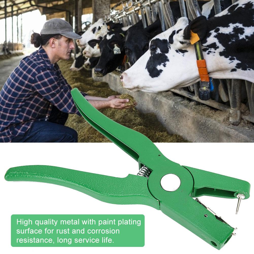 Metal Poultry Ear Tag Plier Equipment Livestock Marking Tool for Farm AnimalsGreen