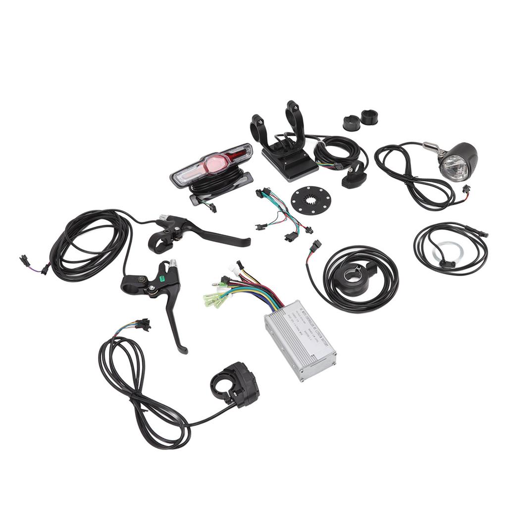 Electric Bike Conversion Kit 17A Controller GD06 Panel Headlight Taillight Thumb Throttle Brake