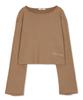 MMIC (Women) Low-Fi Long Sleeve Strong Twist Cotton Single Knit_Brown