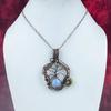 Tree Of Life Blue Lace Agate Pendant Copper Wire Wrapped Pendant Genuine Gemstone Jewelry