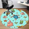 1 szt. Dywanik pod krzesło z motywem stworzeń morskich do biura, antypoślizgowy, miękki i trwały dywanik biurowy