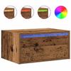 VidaXL Table de chevet murale avec lumières LED vieux bois, armoire, table d'appoint, armoire de lit, armoire de chevet, 860225