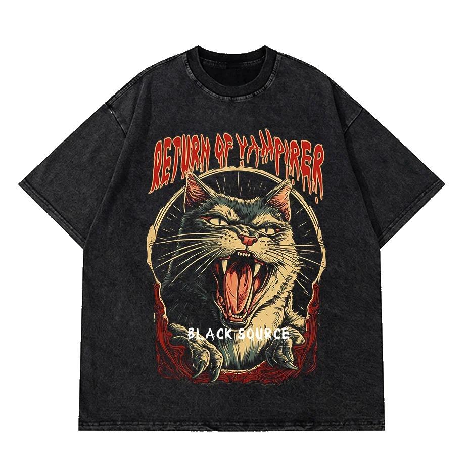 2026 Summer Fashion The Return of Vampurr T-Shirt Men Women O Neck Cool Summer T Shirts Short Sleeve Tees Hip Hop Streetwear Oversized Tshirt