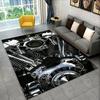 Tappeto Antiscivolo Area Retro H-Harleys Racing Moto per Soggiorno, Camera da Letto, Sala Giochi, Tappeto Morbido Pavimento Tappeto Decorazione Casa Stanza Bambini