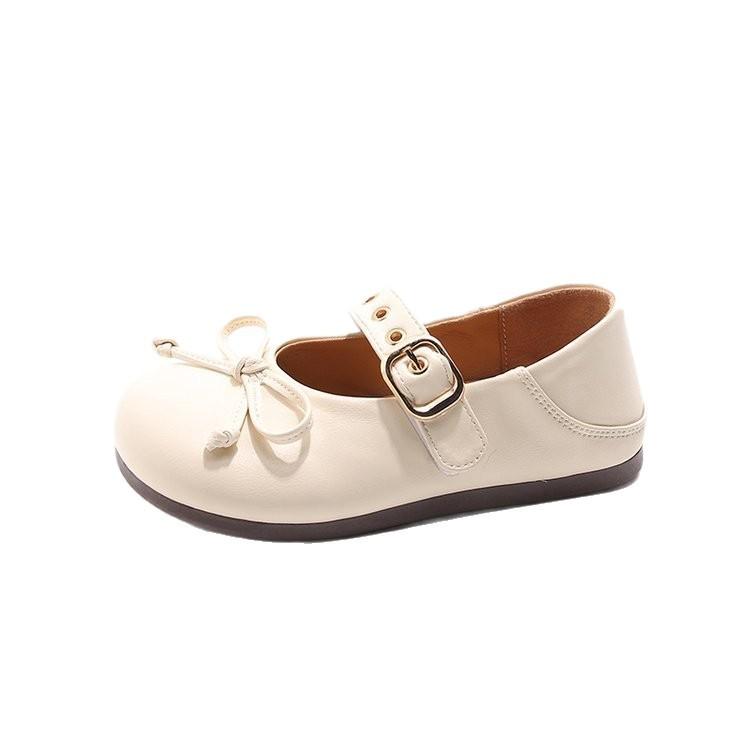 Korean version of girls' shallow mouth small leather shoes soft soles, foreign style girls' princess shoes soft soles, grandma shoes, children's singl