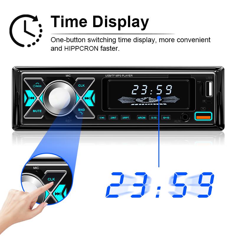 1 Din Radio Car Audio Stereo MP3 Player Bluetooth Multimedia Digital Stereos For Car Universal Colorful With Aux Input USB