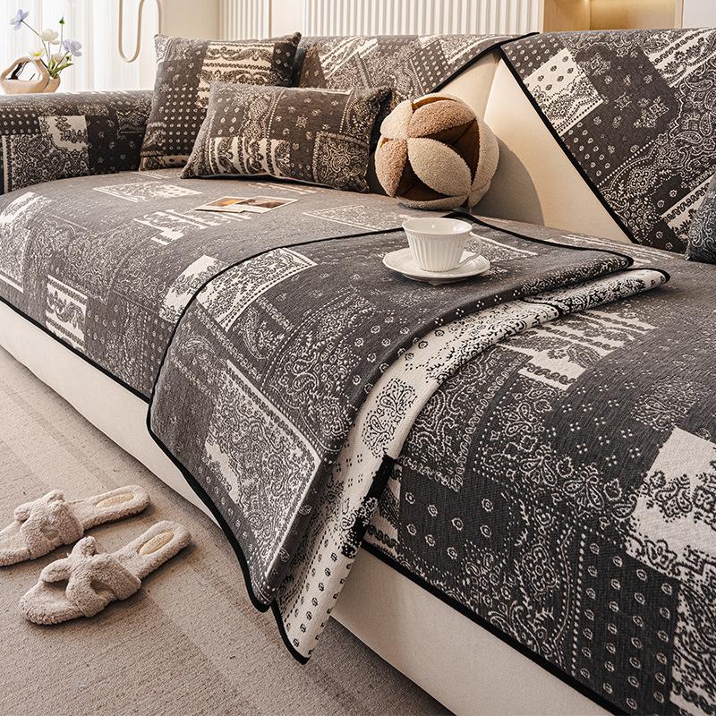 

Подушка сиденья дивана из шенилла Универсальный чехол для дивана Чехол Ткань Полотенце Нескользящая и грязеотталкивающая Подушка для дивана 90*160CM