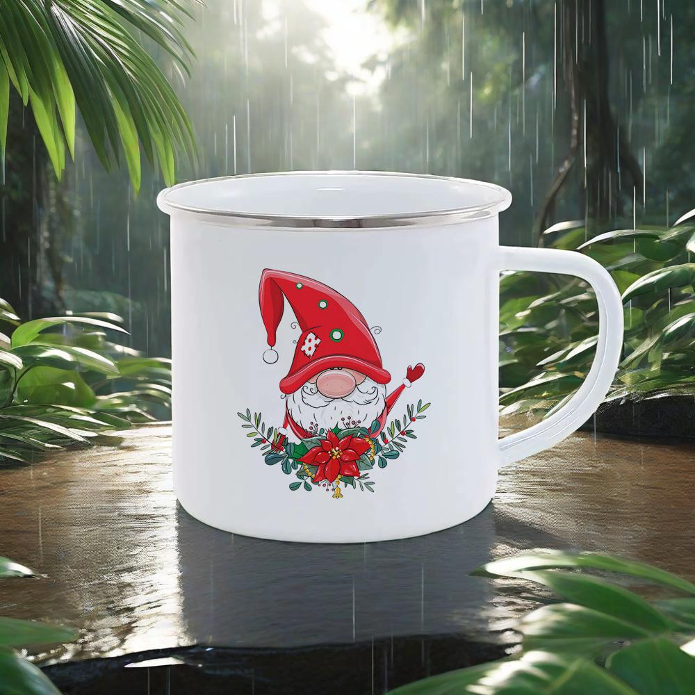 

Funny Xmas Themed Coffee Mug Christmas Reindeer Enamel Mugs Santa Snowman Breakfast Cups Ho Ho Ho Cup Home Party BBQ Use Beer 301-400ml