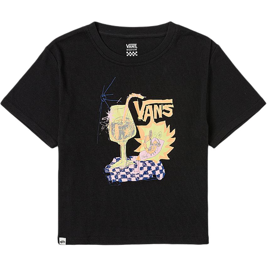 Vans Tee Ss Fun Print Round Neck Simple Short Sleeve T-Shirt Women Tops Black VN000NN6BLK