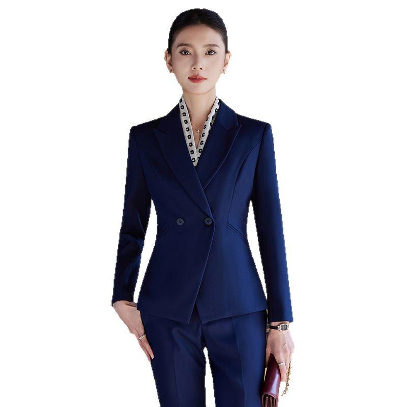 Yumeiya Elegant Professional Suit Set - Spring Thick Style Waist-Slimming Long-Sleeved Workwear Uniform.
