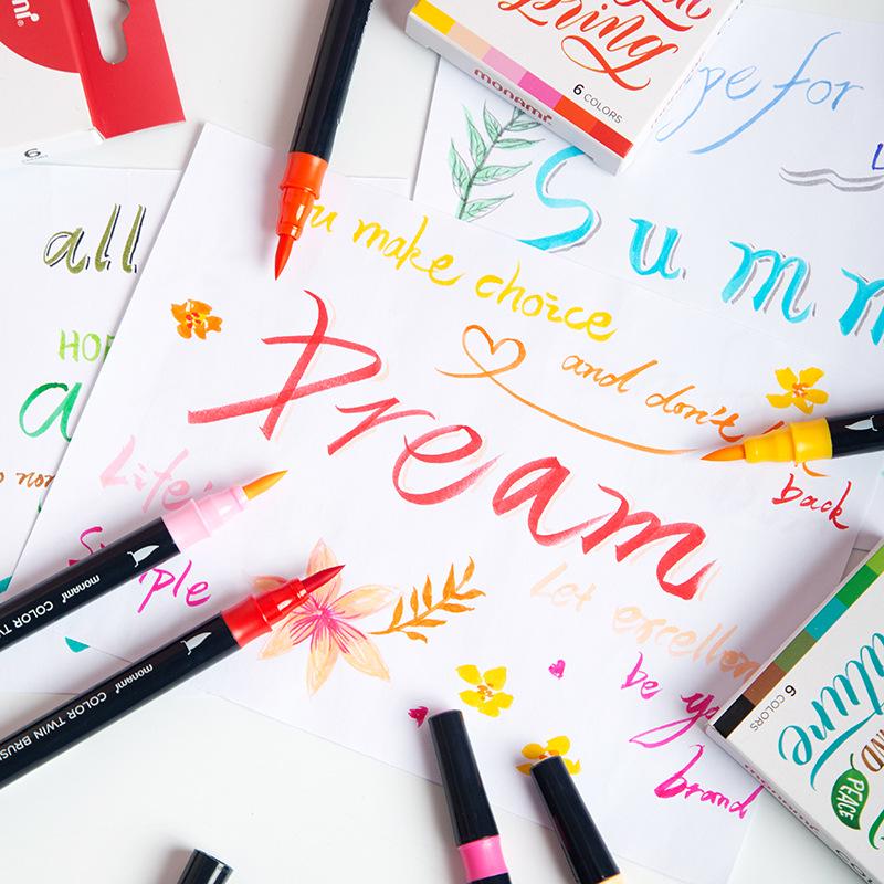 Munami 30-Color Double-Ended Brush Pen Set for Calligraphy & Sketching