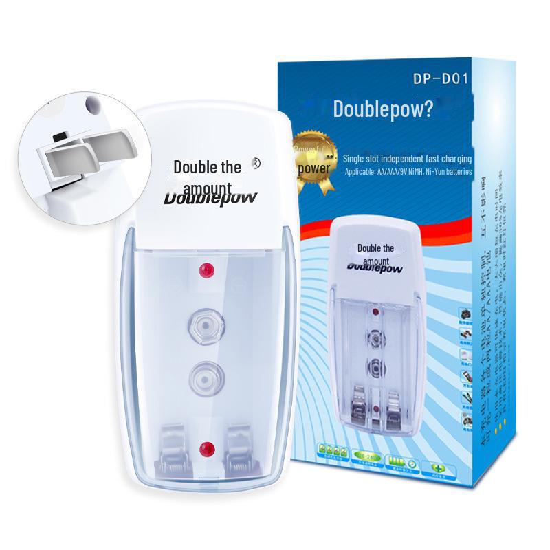 

Зарядное устройство NiMH с двумя слотами для аккумуляторов 5 В/7 В/9 В, европейский стандарт D01 national standard plug with color box