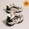 Women's Korean-Style Fleece-Lined High-Top Shoes - Versatile, Thick-Soled, Warm, Cotton Sporty Casual Dad Shoes