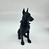 Lifelike Sitting Doberman Pinscher Figurine Exquisite Cool Dog Statue for Car Dashboard Desk Bookshelf Home Decor Holiday Gift