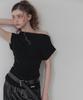 Teuwi One-Off Shirred Asymmetrical T-Shirt (Belt Set)
