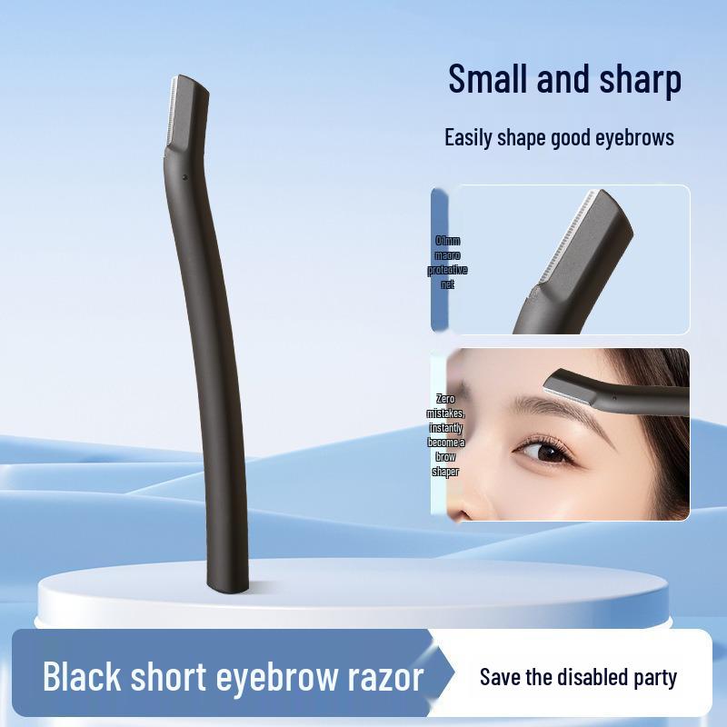 Three-Color Folding Anti-Scratch Eyebrow Razor with Safety Trimmer Blade