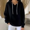 Women's Casual Trendy Hoodie Long Sleeve Color Pullover Sweatshirt