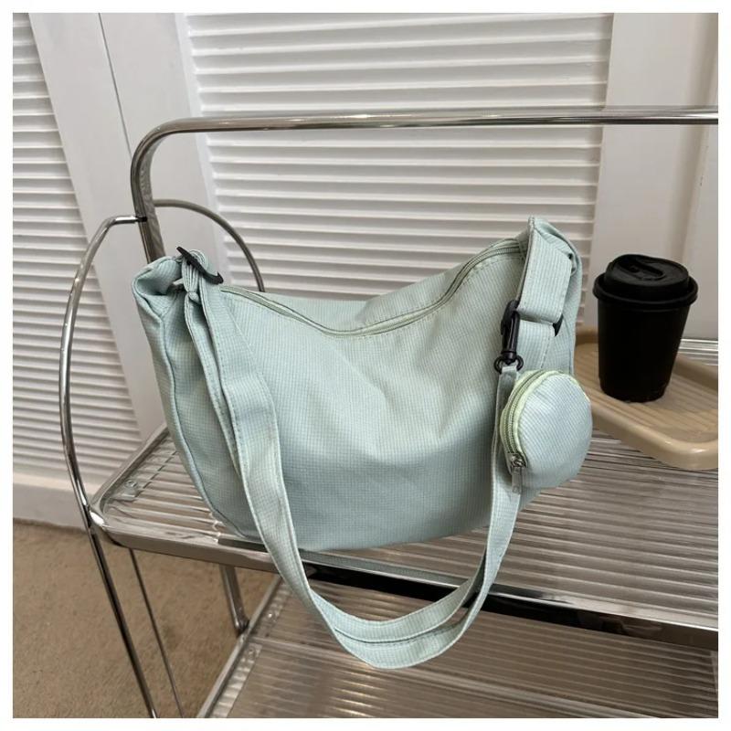 Canvas Bag Female Mori Department Crossbody Bag College Student Dumpling Bag For Daily Use Shopping Casual Outings
