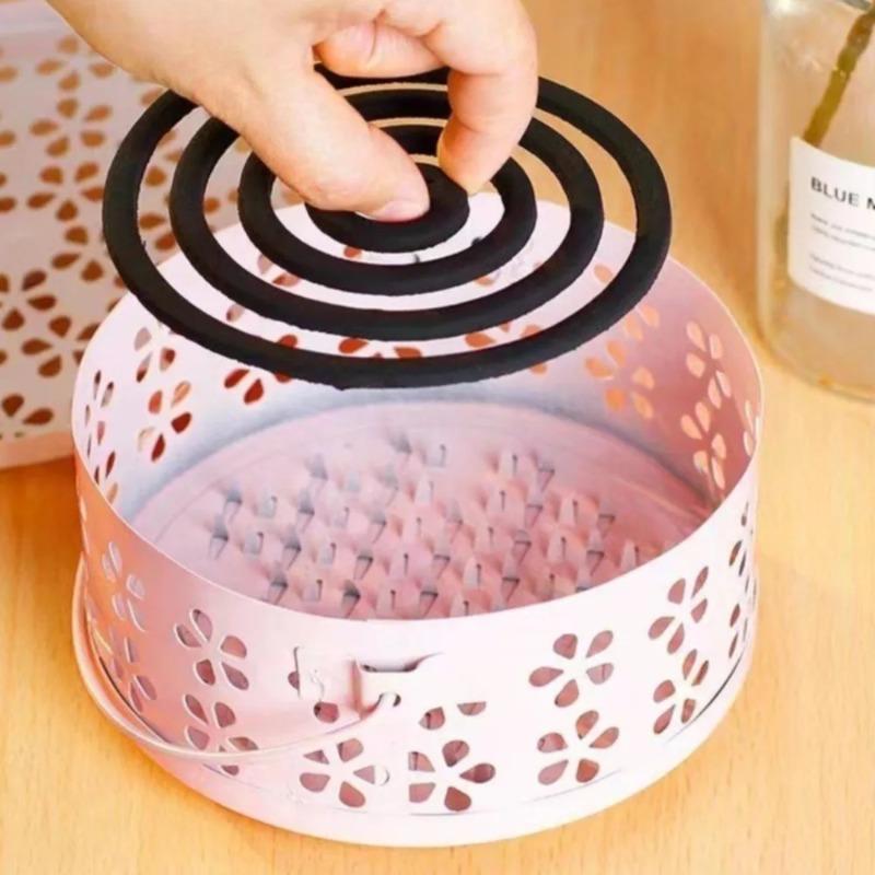 Metal Round Rack Plate Heat Resistant Anti Deformed Mosquito Coil Holder Safe Rack Plate Frame Spiral Incense Repellent