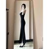 2026 Light and Mature Spice Girl Pure Desire Style Design Sense Royal Sister Split Fork Hip Suspender Dress Women's Long Waist and Thin