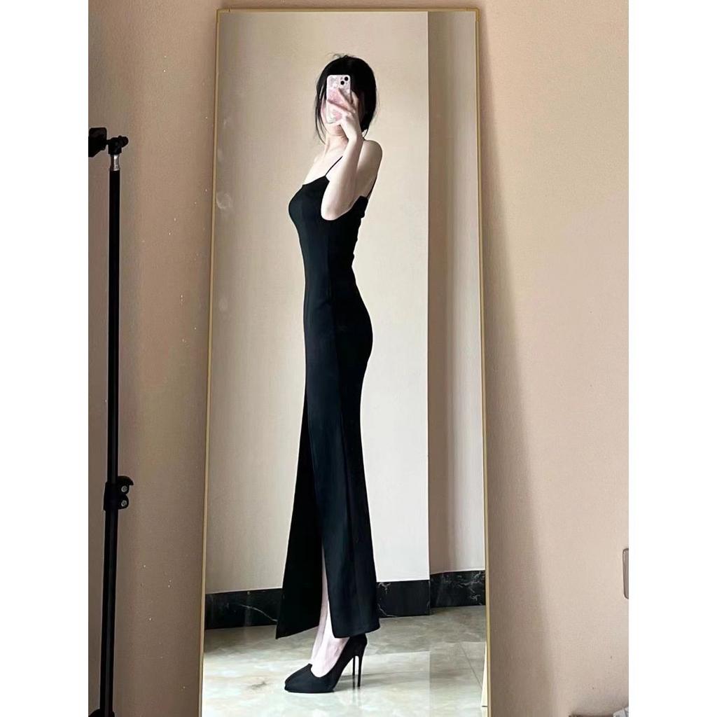 2026 Light and Mature Spice Girl Pure Desire Style Design Sense Royal Sister Split Fork Hip Suspender Dress Women's Long Waist and Thin