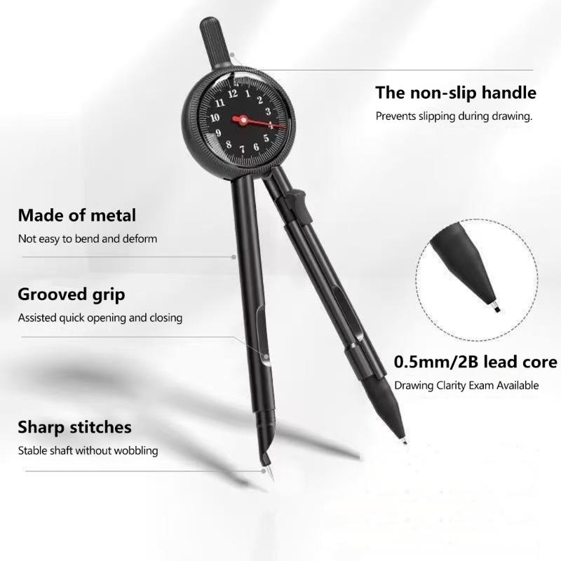 Ergonomic Plastic Measuring Compass Featuring 30cm Extended Reach Suitable For Art Drawing And Math Study Applications