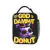 Goddamnit Donut Dungeon Crawler Carl Cartoon Style Insulated Lunch Bag Reusable Thermal Bag Tote Lunch Box Work Food Bag