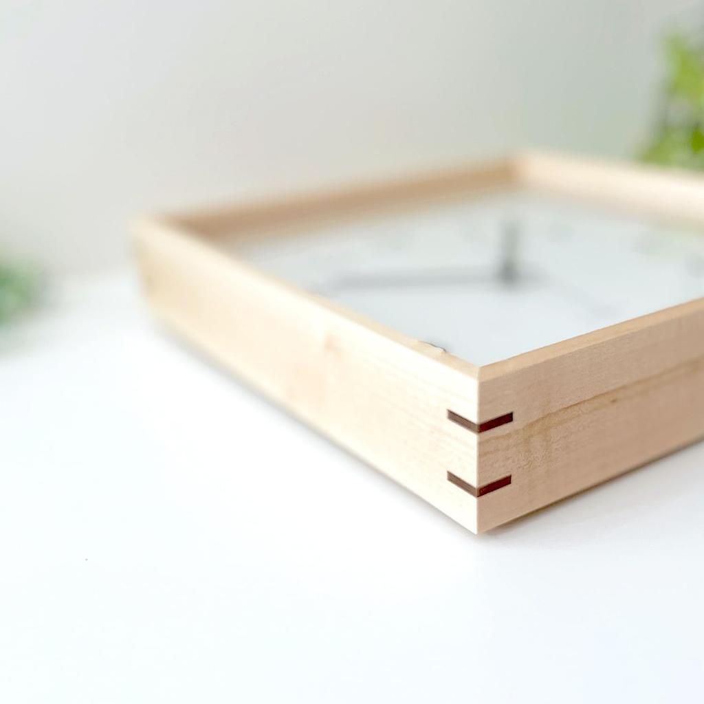 KATOMOKU square clock Maple wall clock with continuous second radio H. km-37HM hand, approx. 25.7cm (SKP clock)