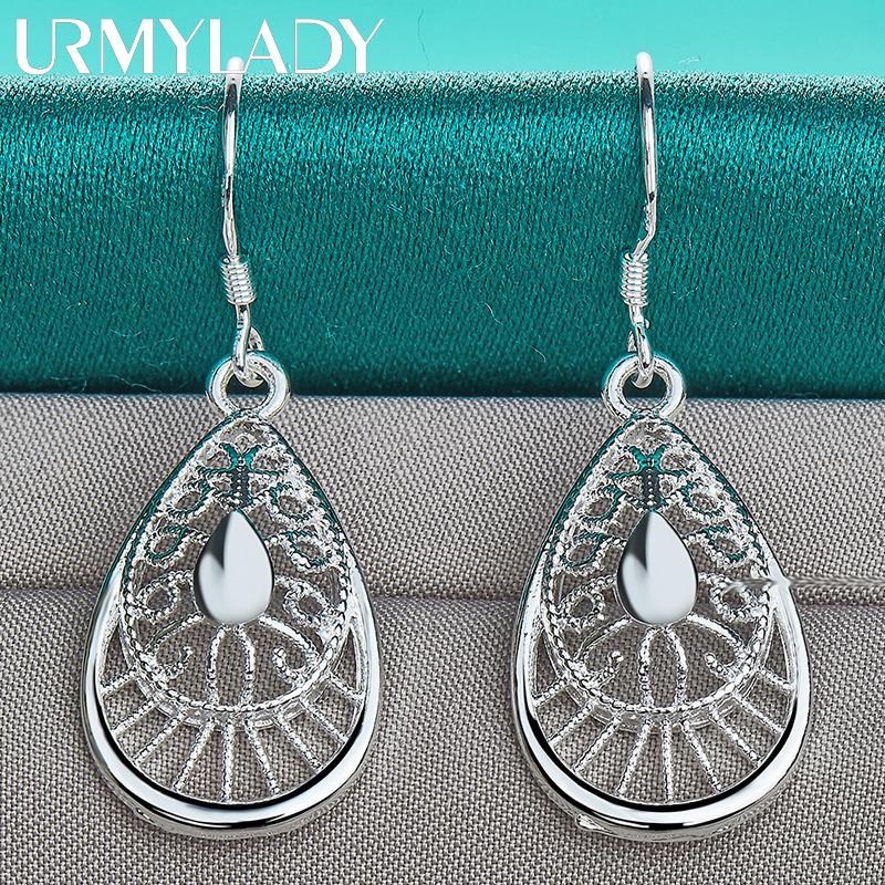 925 Sterling Silber Wassertropfen Ohrringe für Frauen Hochzeit Mode Charm Geschenk Schmuck