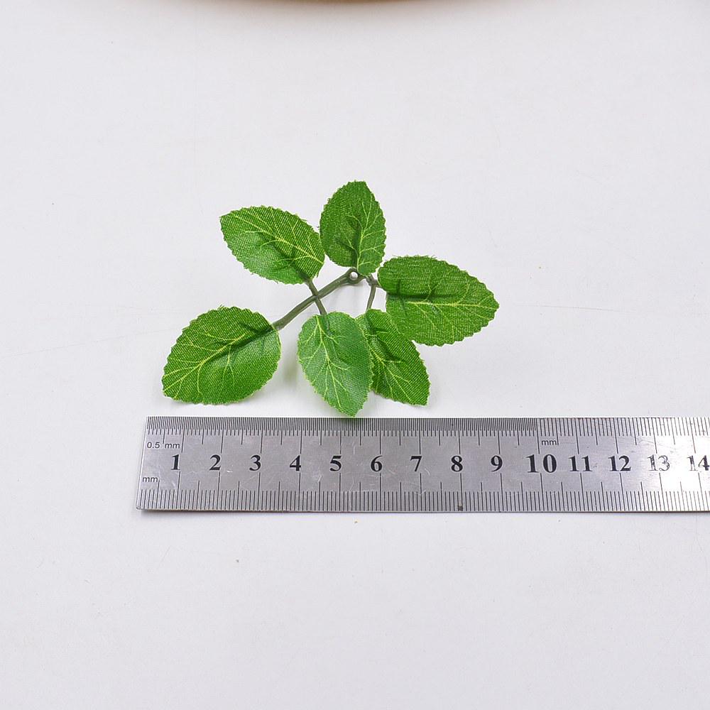 10/20/50 Stück/Los 6 Blätter/Stück Grünes Künstliches Blatt Blume Für Hochzeit Heimdekoration Laub DIY Scrapbooking Handwerk Kunstblume