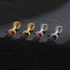 Right Grand ASTM F136 Titanium Heart Shaped CZ Flat Back Labret Stud 16G Garnet Cartilage Helix Ear Piercing Halloween Jewelry