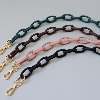 New Fashion Woman Handbag Accessory Chain Matte Candy Black Resin Phone Case Chain Frosted Strap Women Clutch Shoulder Purse Chain