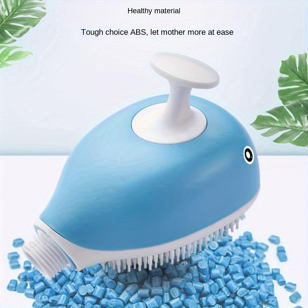 1 Set Cute Whale Shaped Showerhead with Soap Dispensing Silicone Brush Ideal for Bathing and Washing Hair, Round Plastic Design with Three Modes,