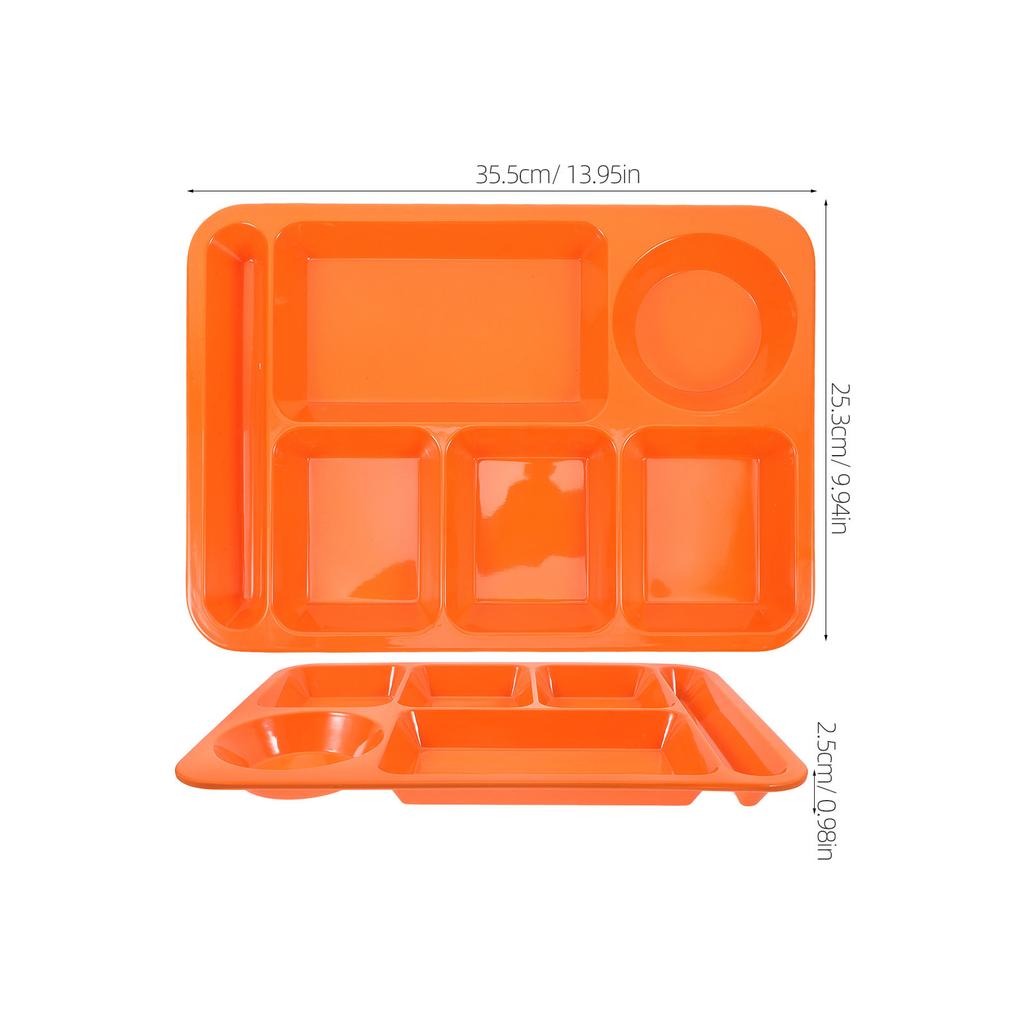 Anti-Fall Plastic Separating Dish Divided Compartments Plate for Fruits Steak Breakfast Family Restaurant Dessert Shop White