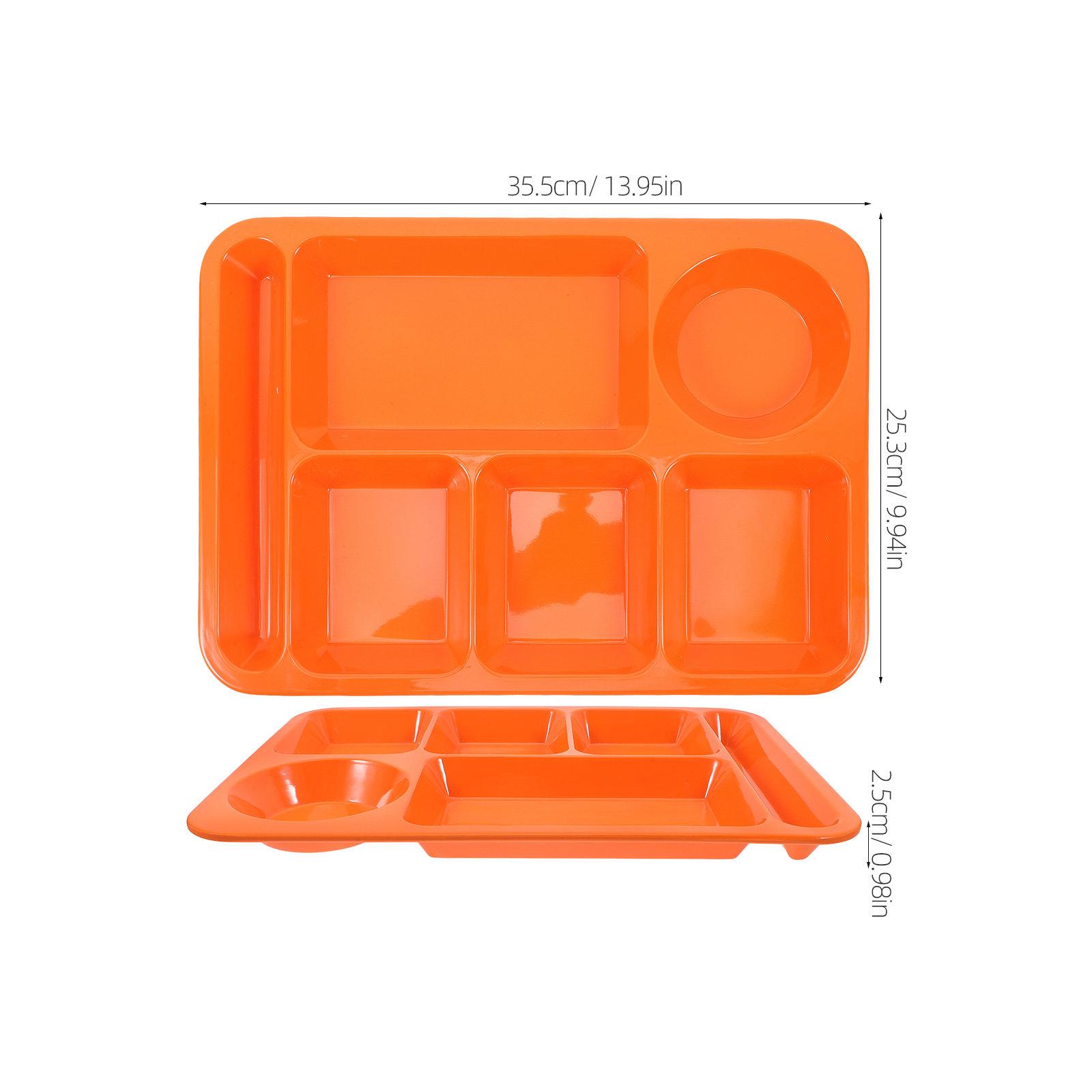 

Anti-Fall Plastic Separating Dish Divided Compartments Plate for Fruits Steak Breakfast Family Restaurant Dessert Shop White оранжевый