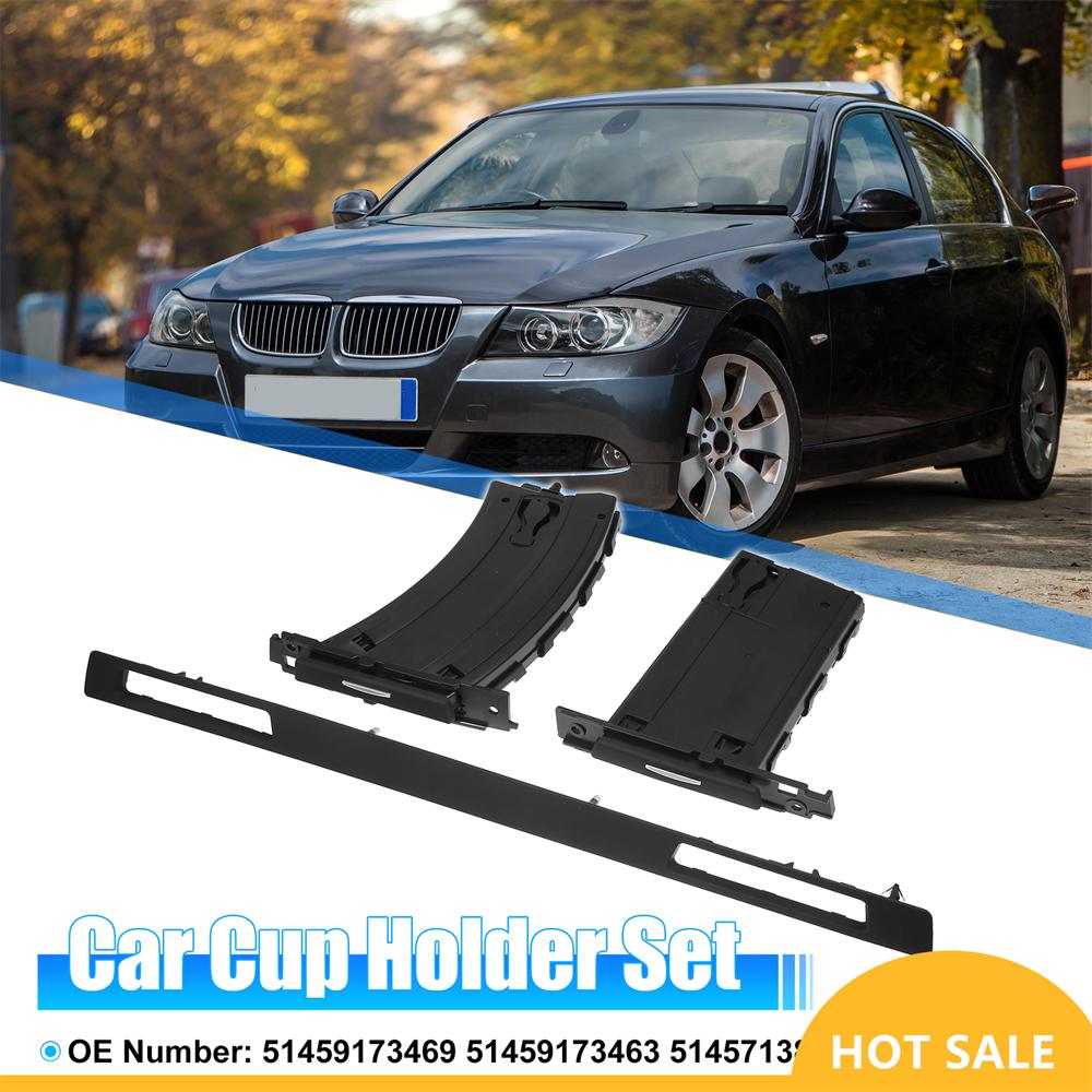 3PCS Car Cup Holder Set Trim Divers Passenger Side for BMW 3Series 51459173463