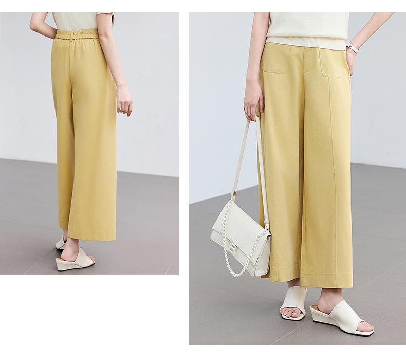 Summer "Nine Cent Overture" Series High-Waist Loose Nine-Cent Wide-Leg Pants