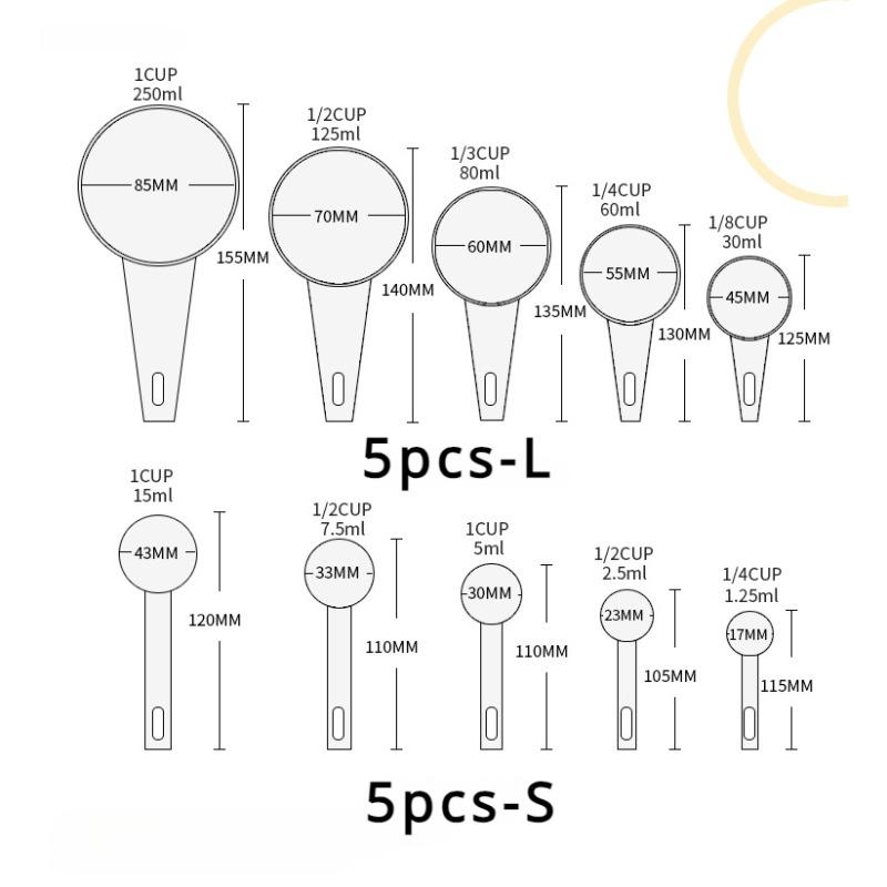 5pcs Measuring Tools Kitchen Measuring Spoons Teaspoon Sugar Scoop Cake Baking Flour Cups Kitchen Measuring Spoons