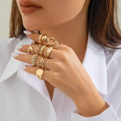 Niche Style Metal Combination Fashion Trendy Personality Ring