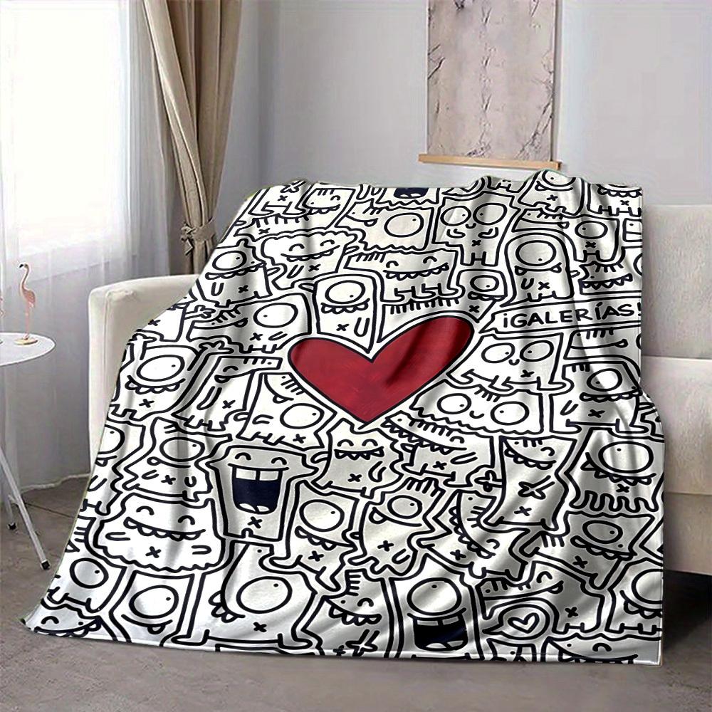 1pc Monster Print Blanket Warm,Perfect for Camping And Travel, Making It a Great Gift for Any Season yy250904170