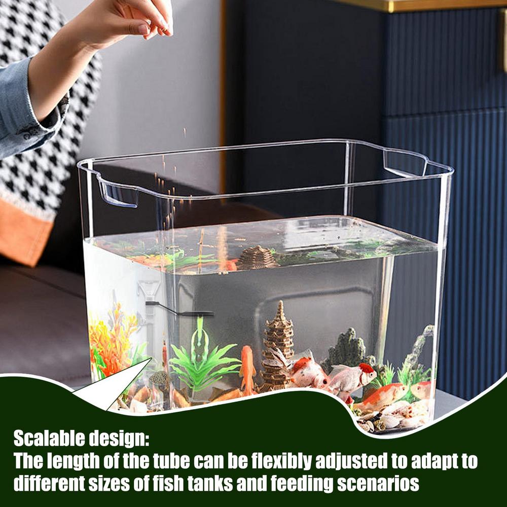 Aquarium Fish Feeder Aquarium Feeder Pipe Directional Telescopic Suction Cup Clear Dispenser For Vacation Shrimp Turtle Feeding