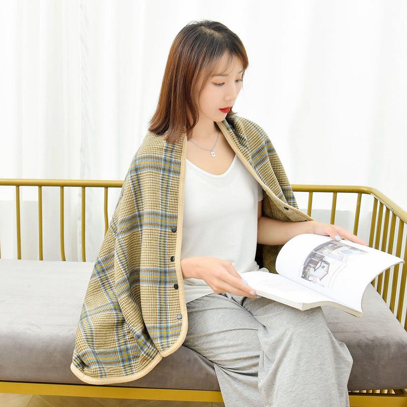 Multifunctional Moisture-Wicking Heat-Generating Flannel Nap Blanket - Fleece Shawl for Office & Kids