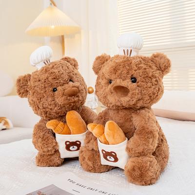 Chef Bear Plush Toy Cute Pastry Bread Bear Doll Children Cuddle To Sleep With Muppets Birthday Gift