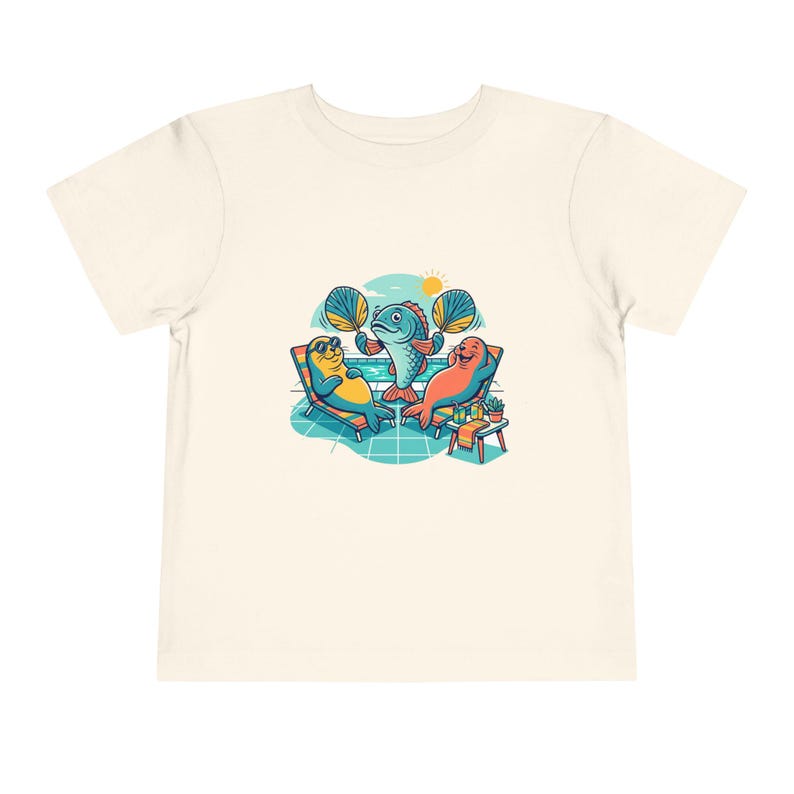 Toddler Tee | Pool Party Penguins Beach Scene Illustration 160